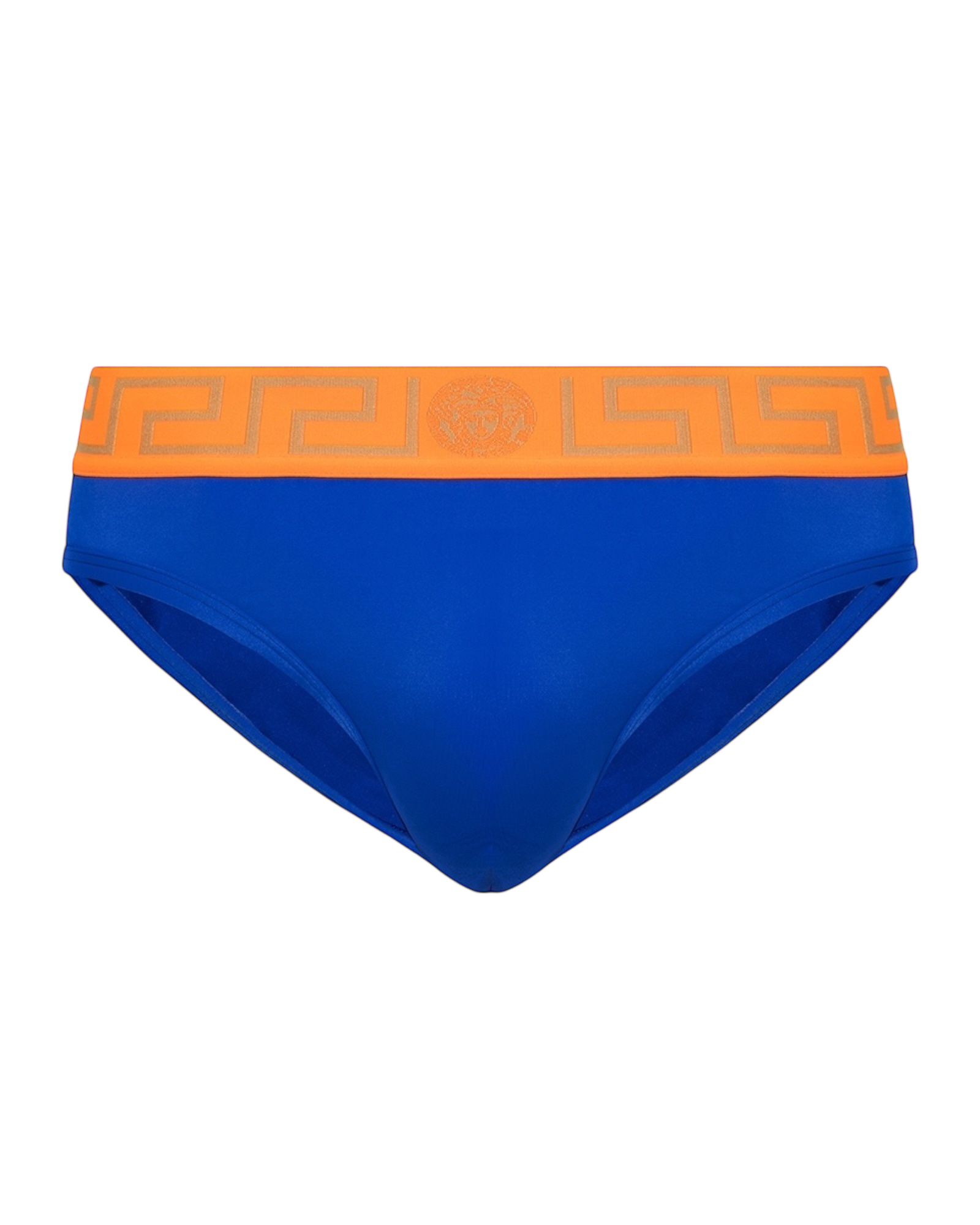 Versace Greca Border Swim Briefs in Blue