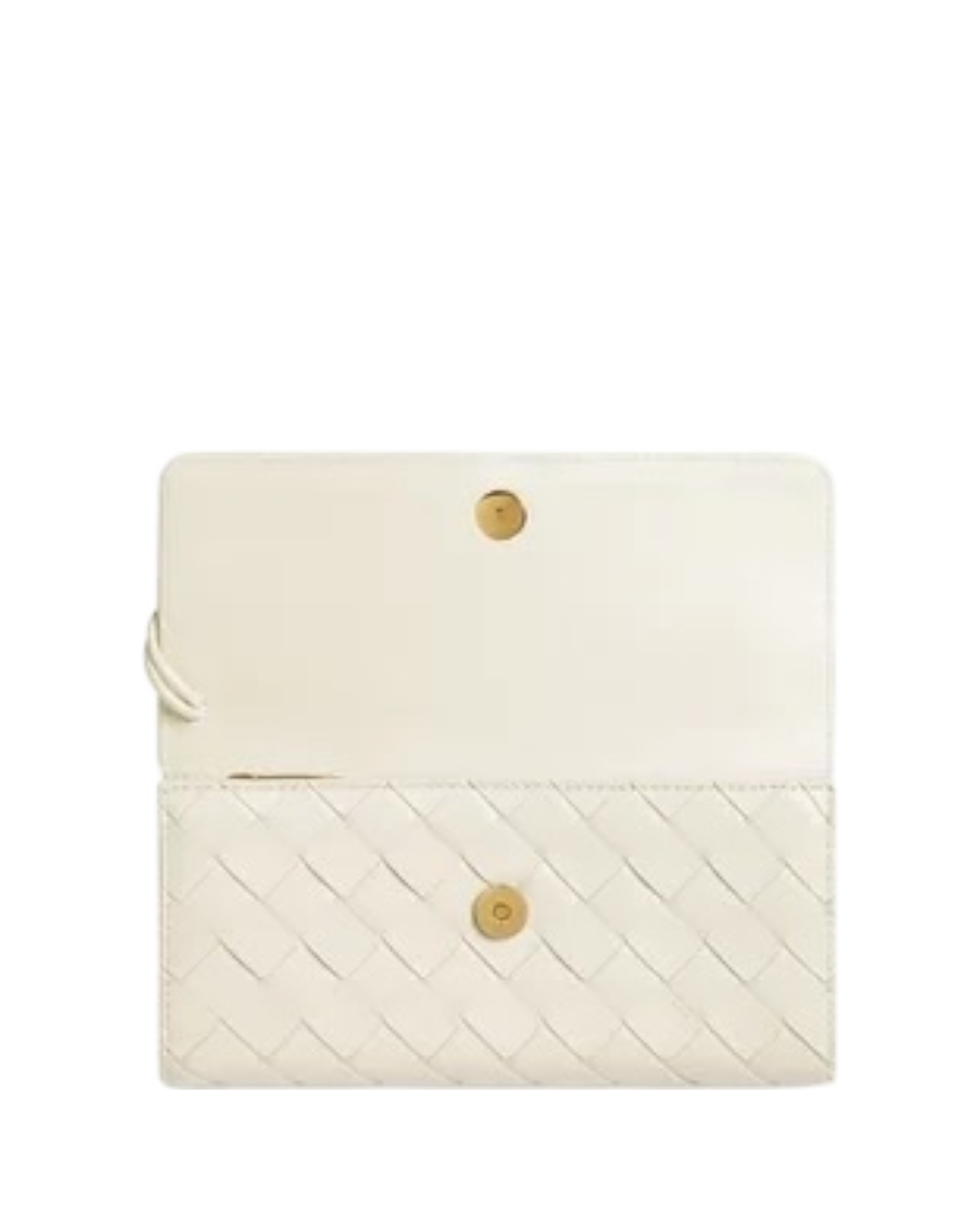 Bottega Veneta Andiamo Large Flap Wallet in Intrecciato Nappa Leather — Sea Salt