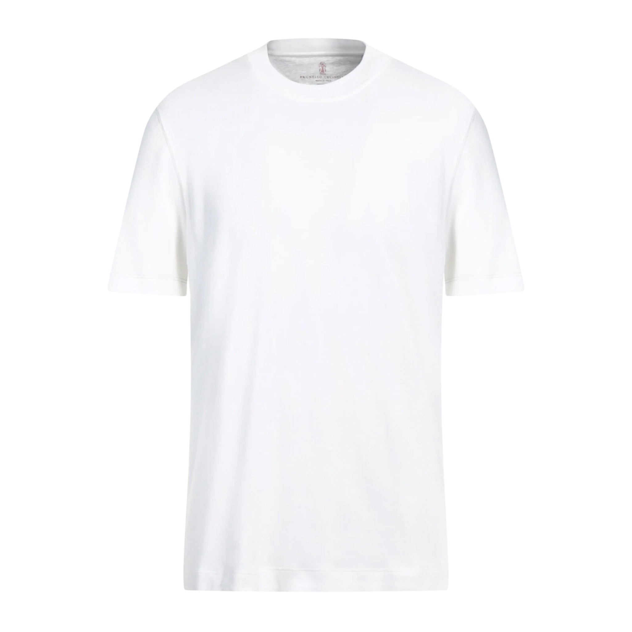 Brunello Cucinelli White Silk Crewneck T-Shirt