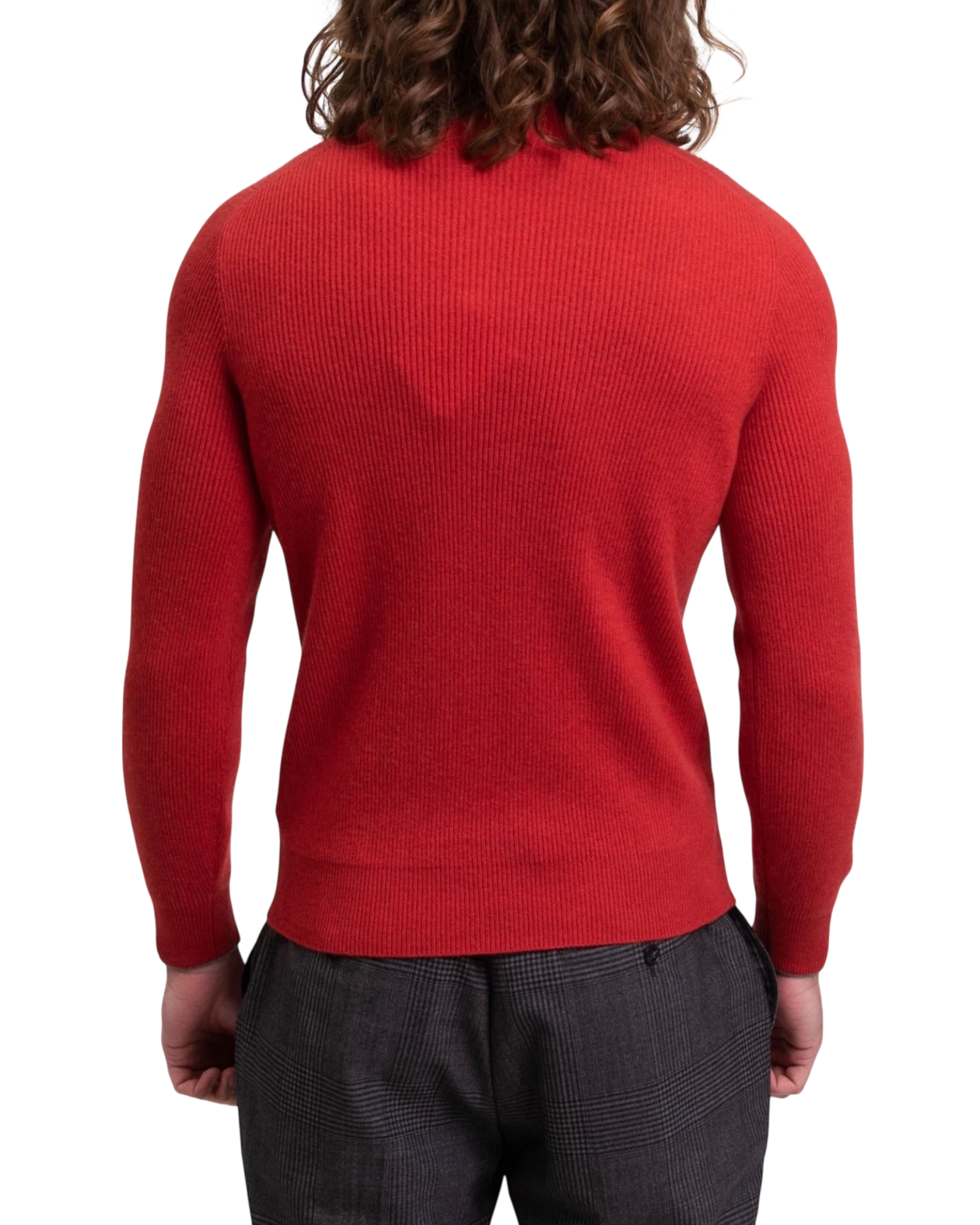 Brunello Cashmere Mouline Turtleneck Jumper in Dark Red