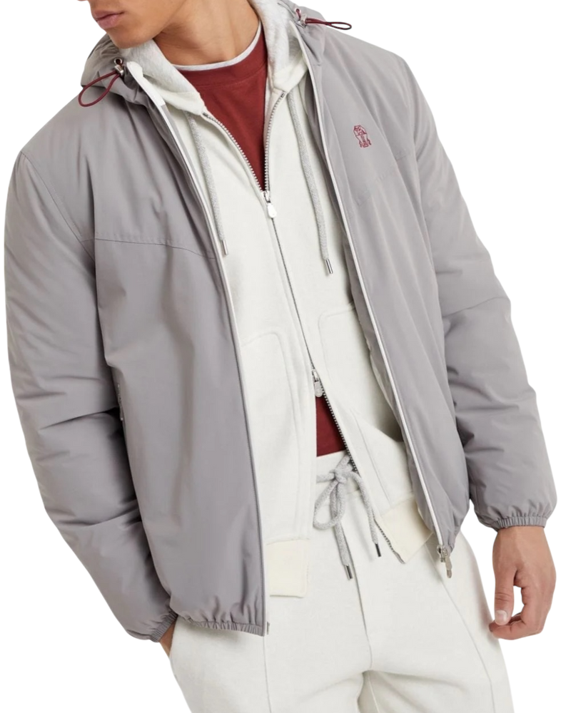 Brunello Cucinelli Nylon Blouson Jacket in Gray