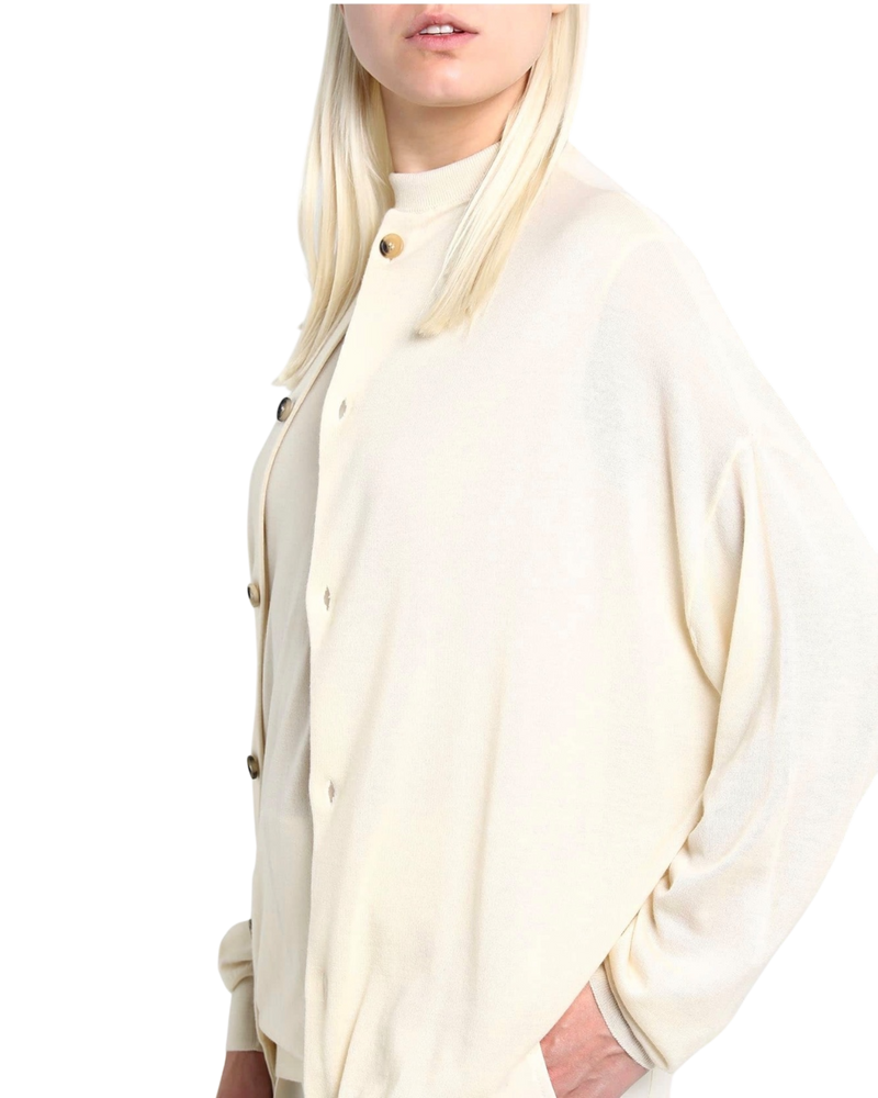 Celine FW18 Cashmere Mock-Neck Button Cardigan