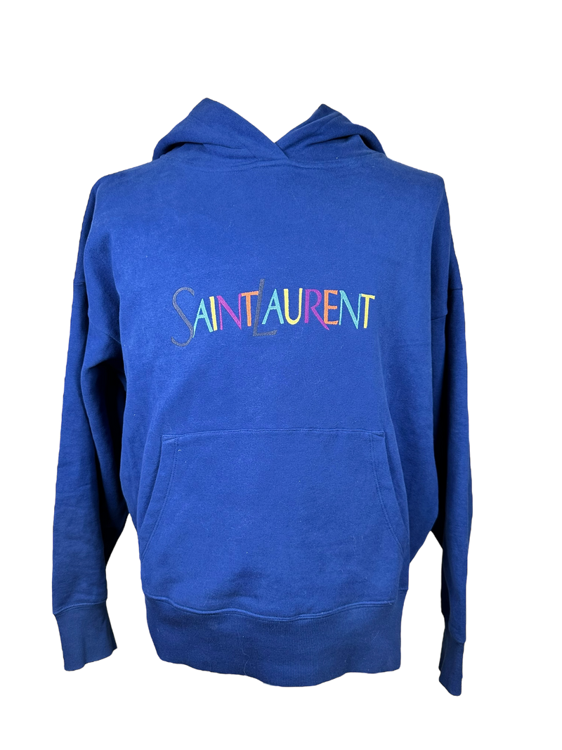 SAINT LAURENT LOGO EMBROIDERED HOODIE