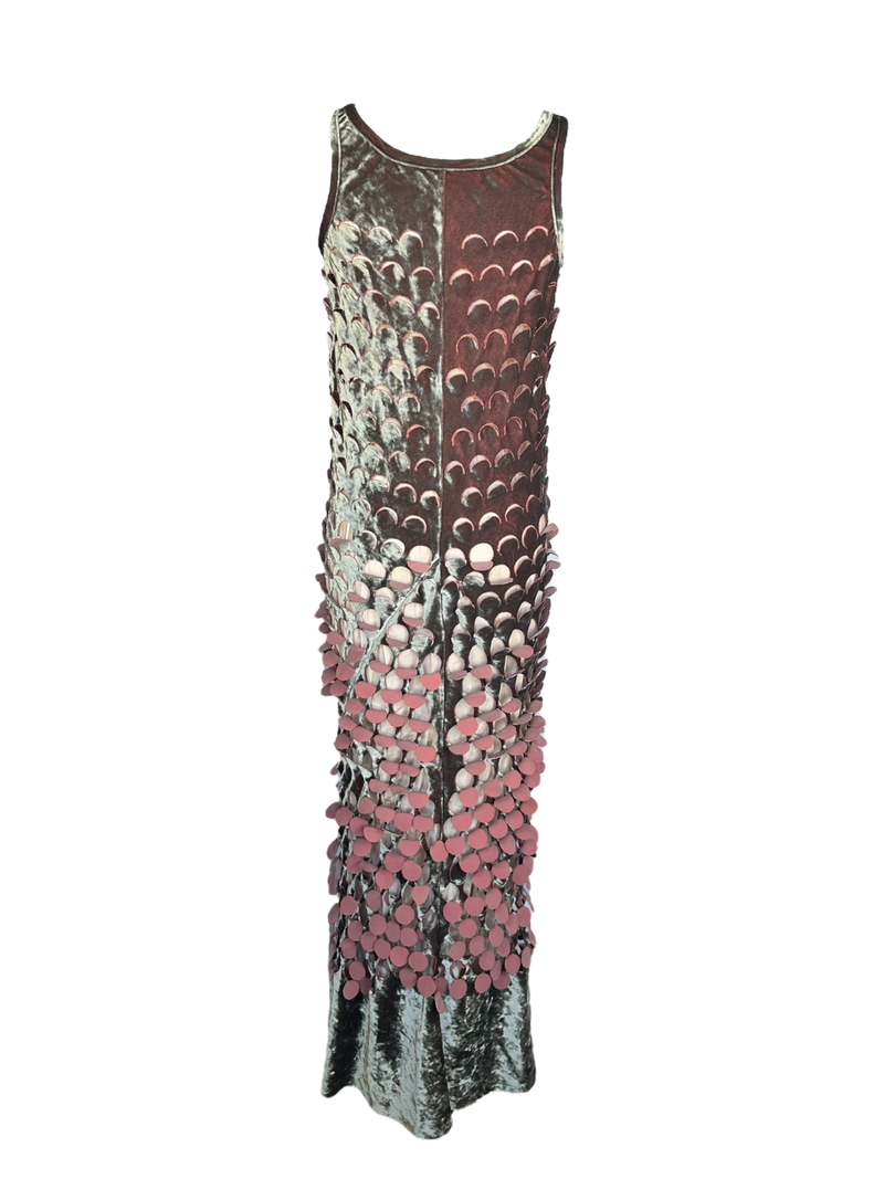 Maison Margiela Perforated Velvet Maxi Slipdress