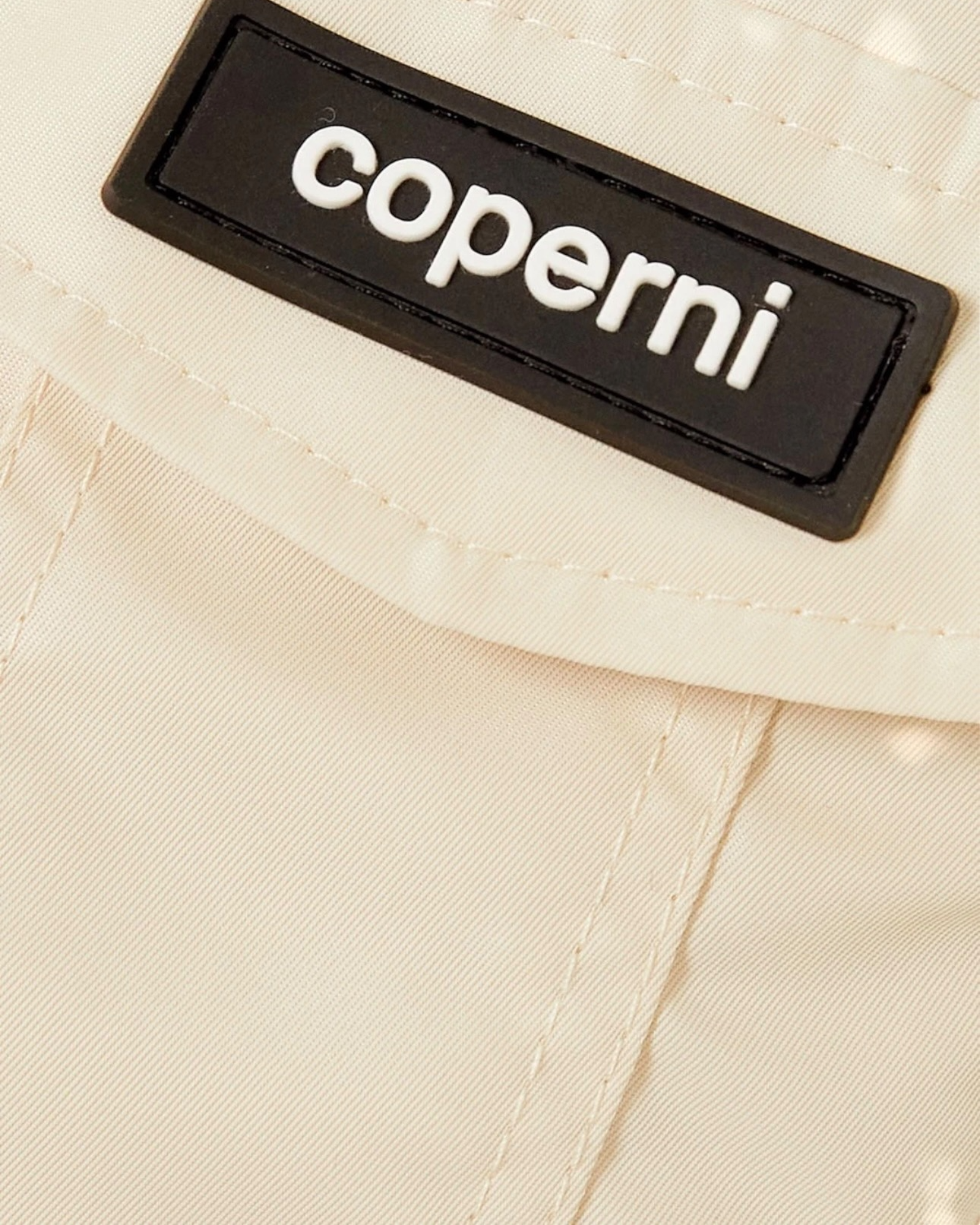 Coperni Cut-Out Cropped Twill Bomber Jacket in Cream