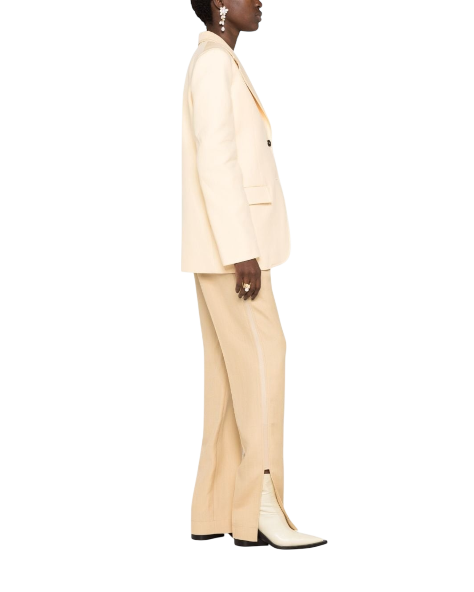 Jil Sander Techno-Gabardine Tailored Jacket – Champagne