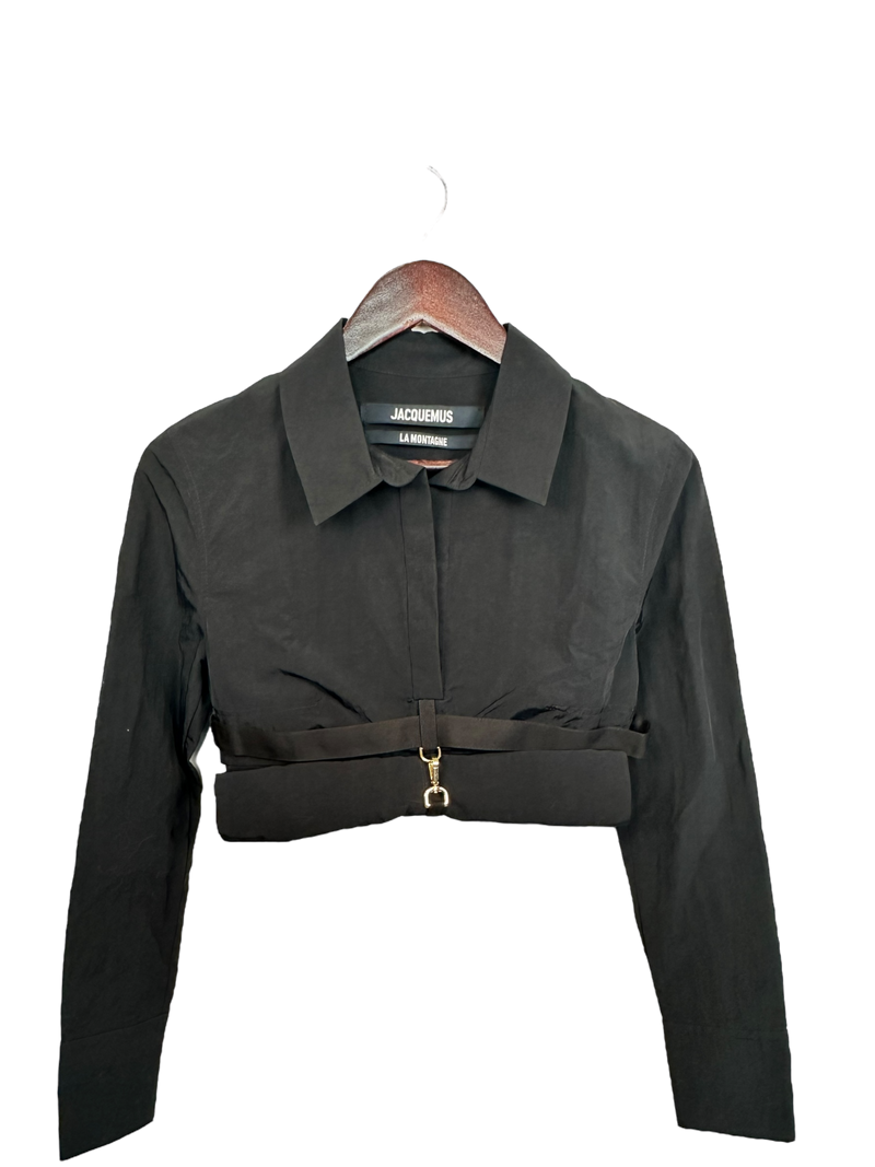 Jacquemus La Chemisa Terra Cropped Rolled Shirt