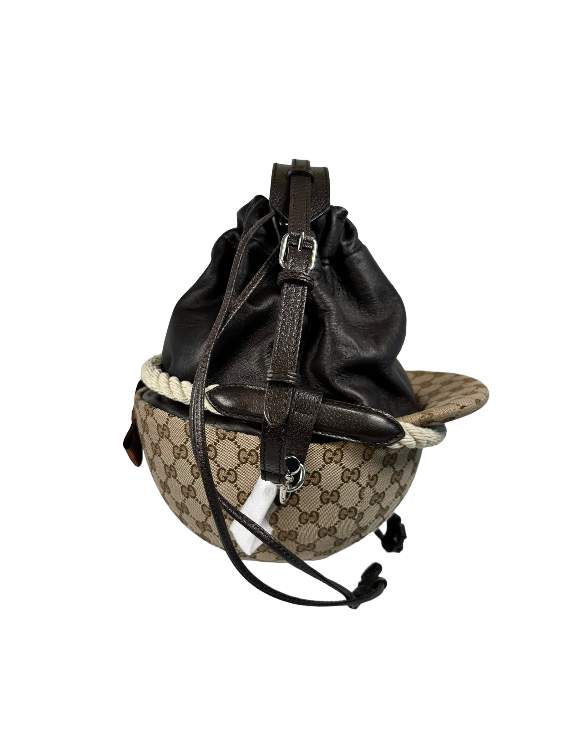 Gucci Brown Equestrian GG Top Handle Bag