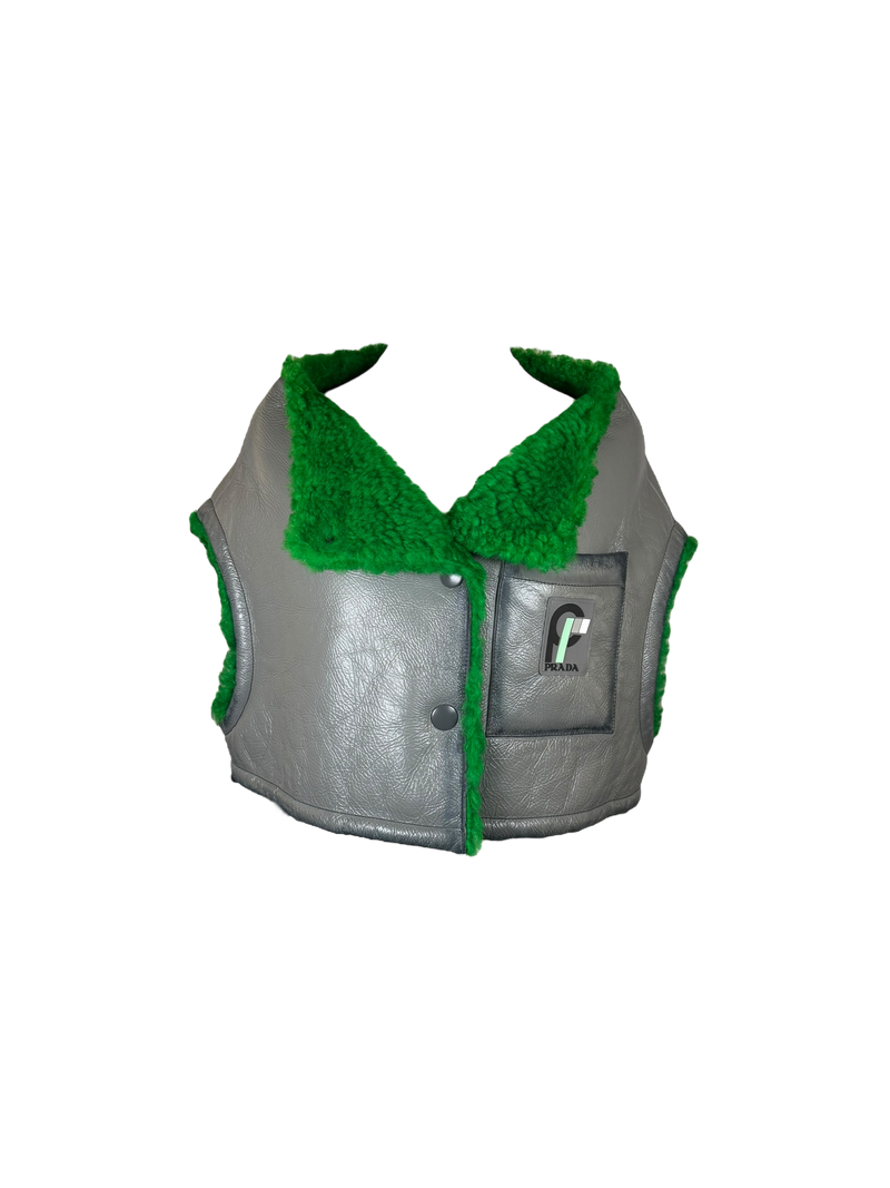 Prada Cropped Shearling Vest