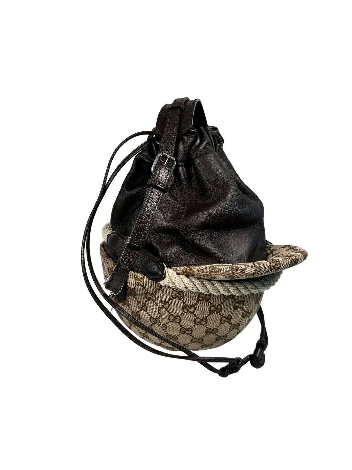 Gucci Brown Equestrian GG Top Handle Bag