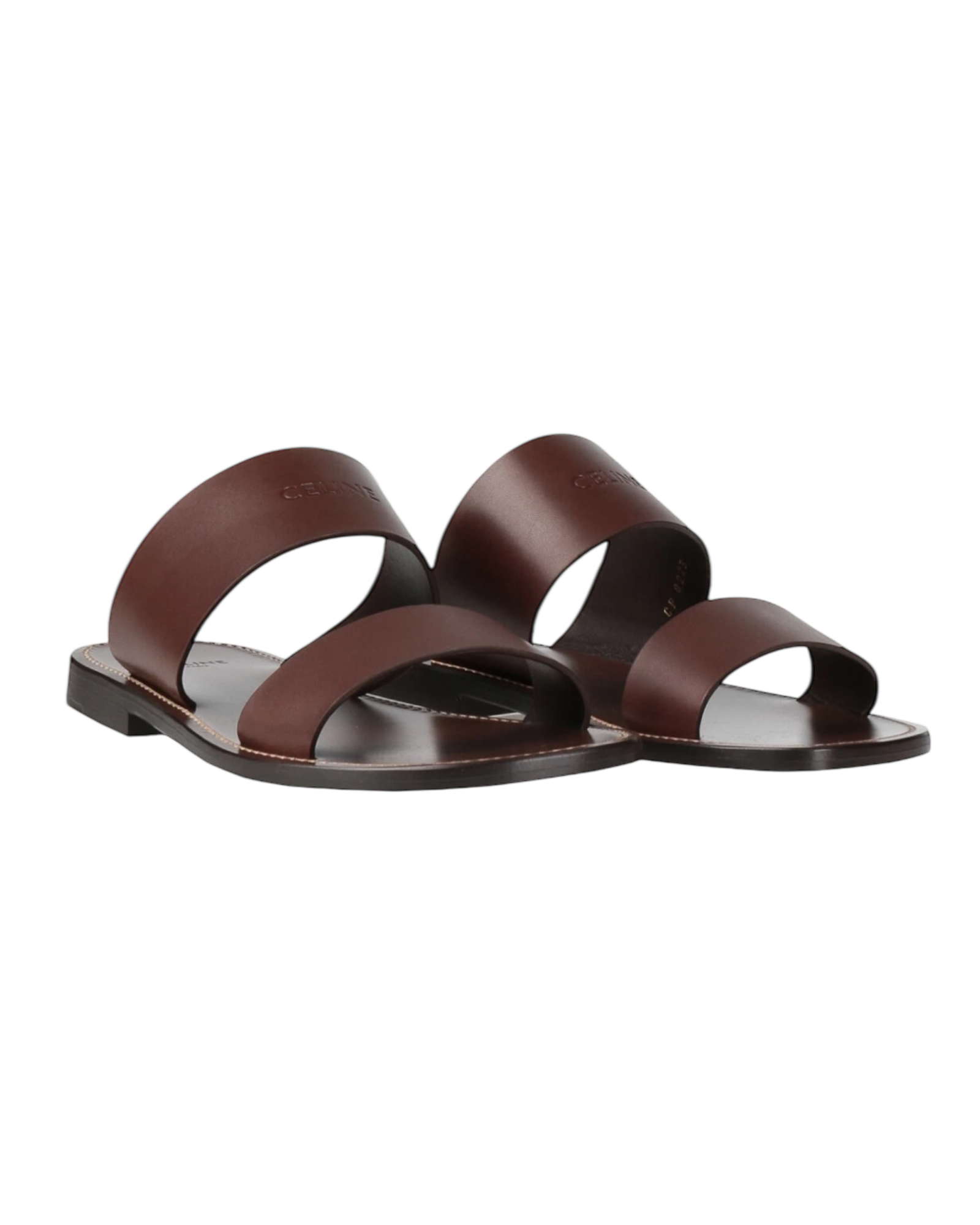 Celine Lerins Slides in Dark Brown