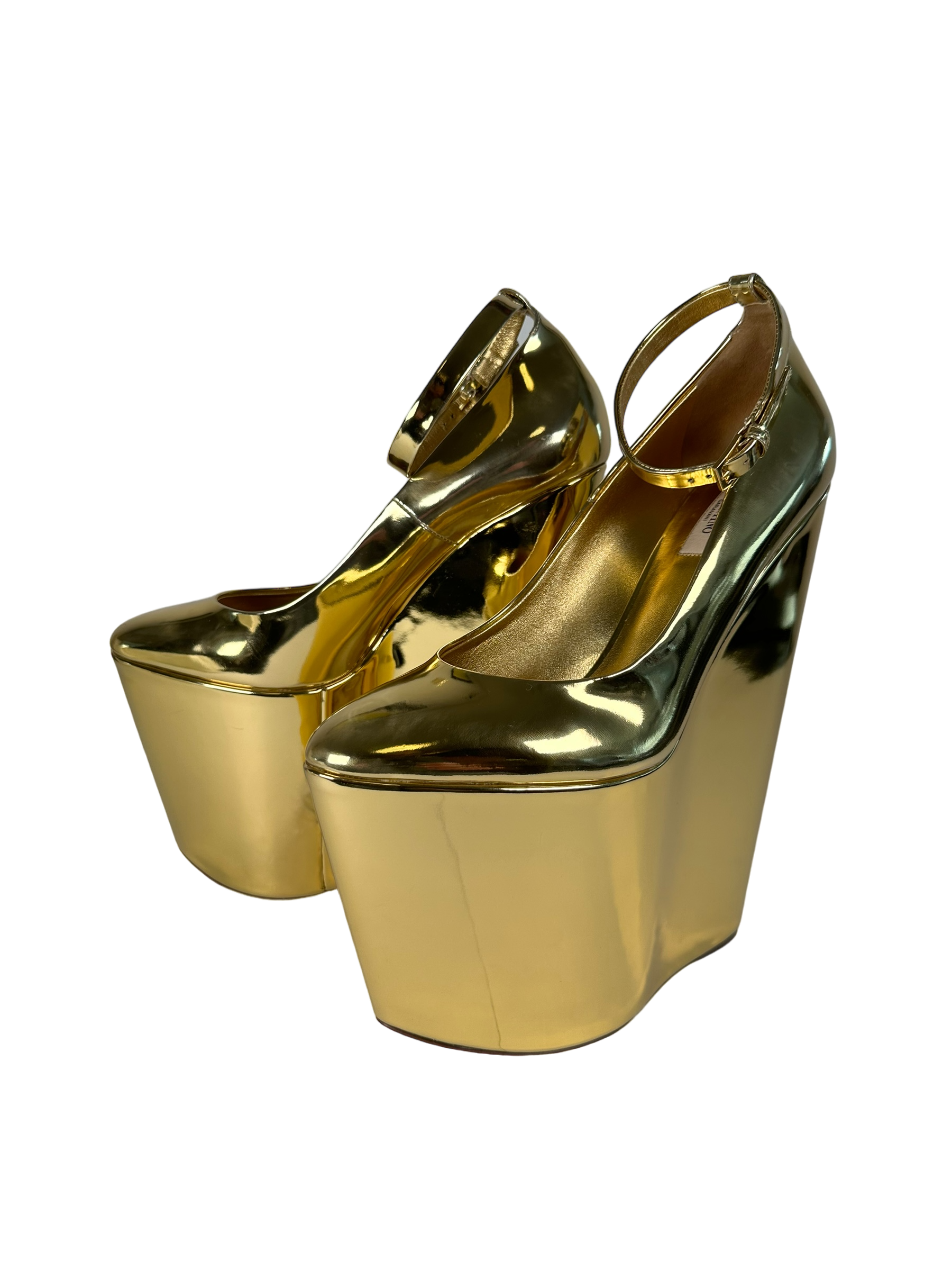 Valentino Metallic Platform Heels