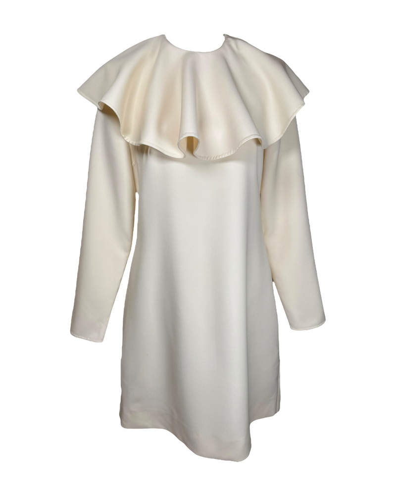 Valentino Ruffle Collar Sheath Dress