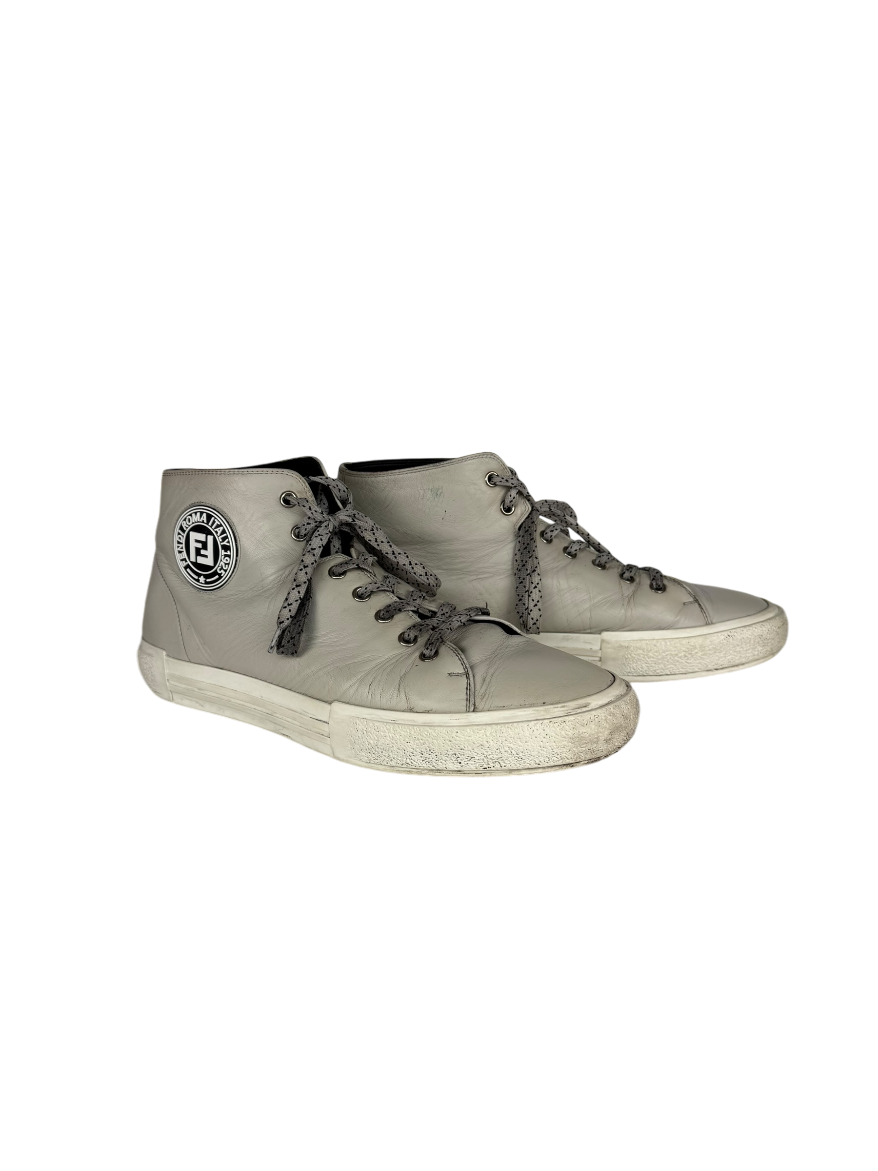 Fendi Calfskin Hi Tops in Grey (US 9)