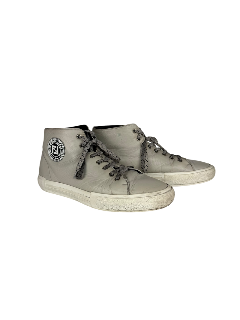 Fendi Calfskin Hi Tops in Grey