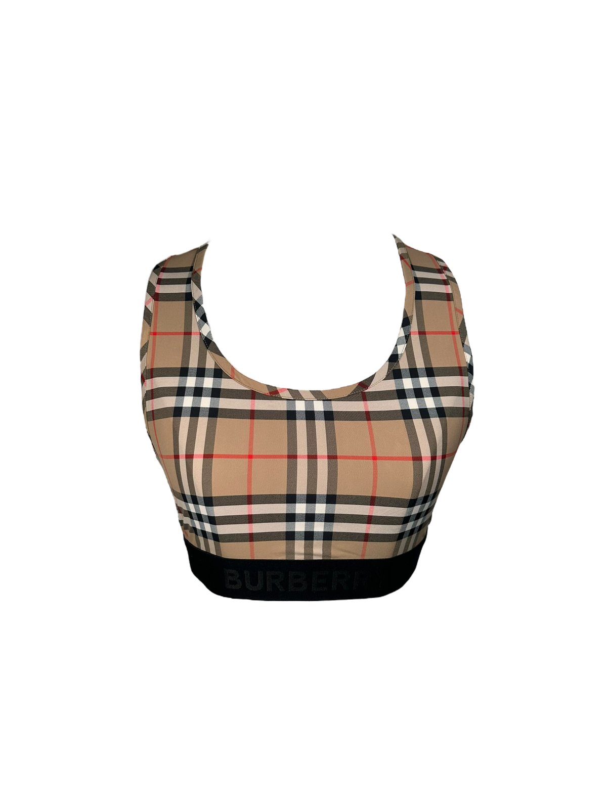 Burberry Logo Detail Check Bra Top