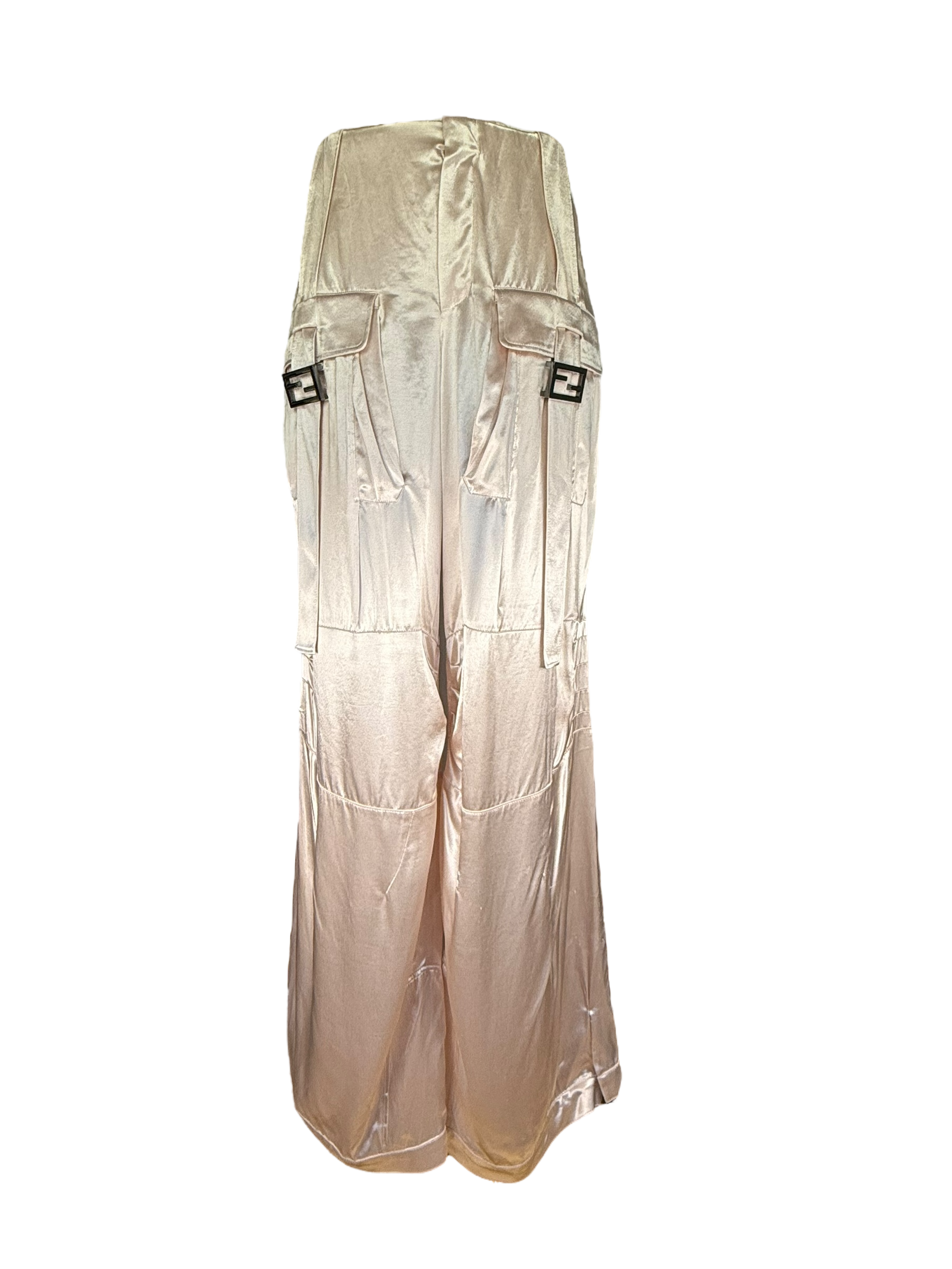 Fendi Buckled Satin Cargo Pants