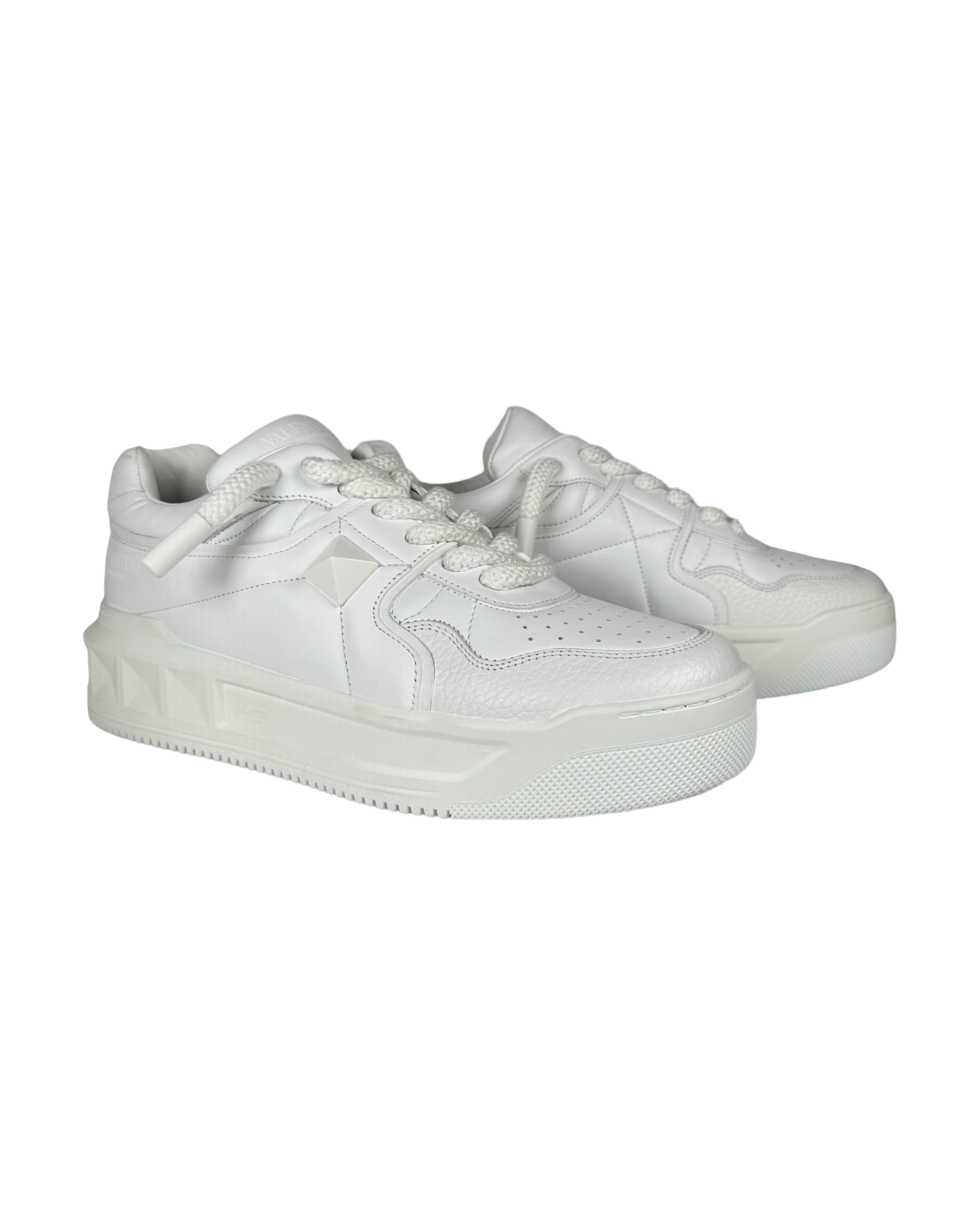 Valentino One Stud Sneakers in White