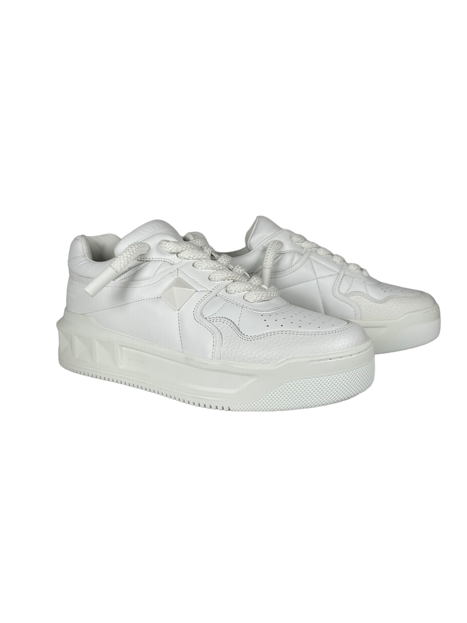 Valentino One Stud Sneakers in White