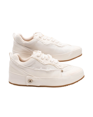 Loewe Deconstructed Sneakers — Soft White Denim, Size US 11 / EU 44