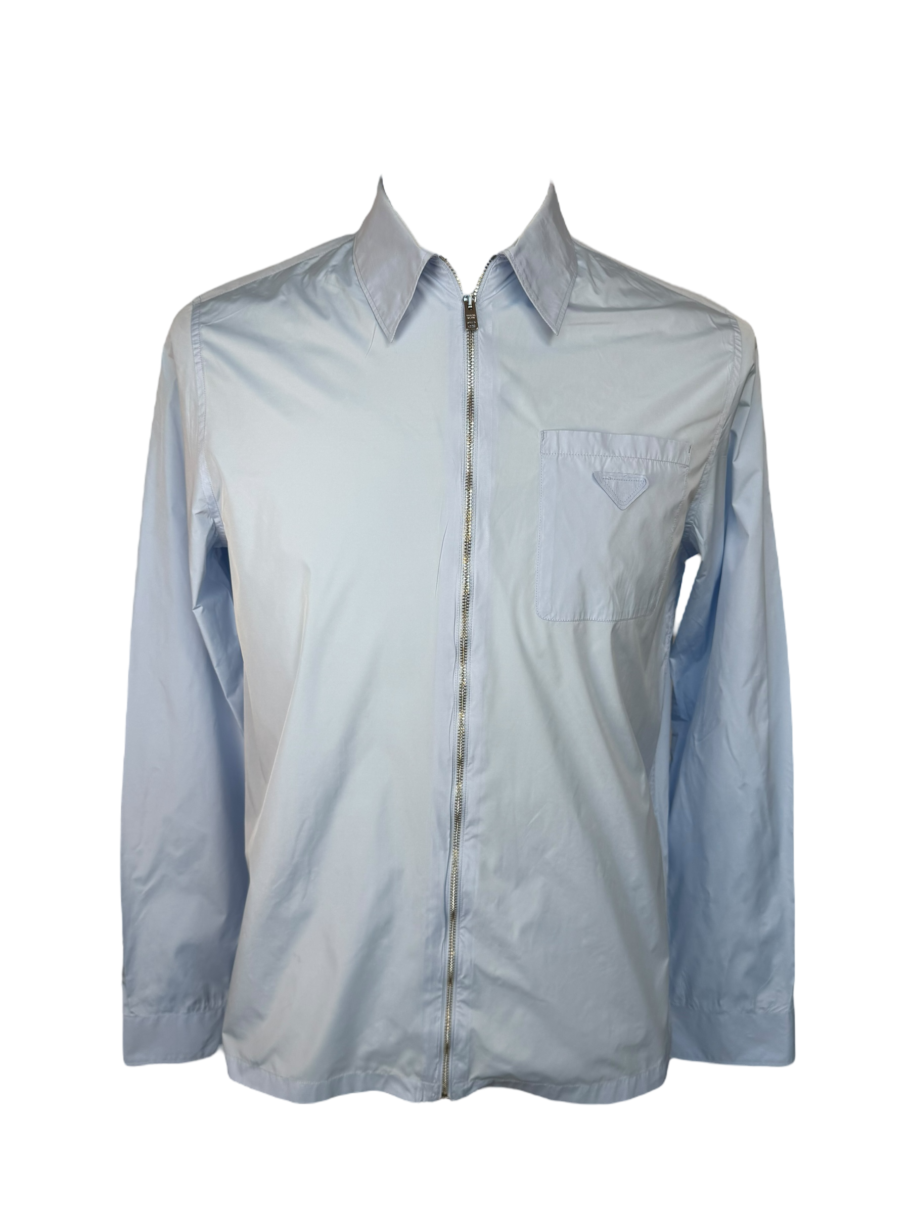 Prada Classic Collar Zip Up Shirt