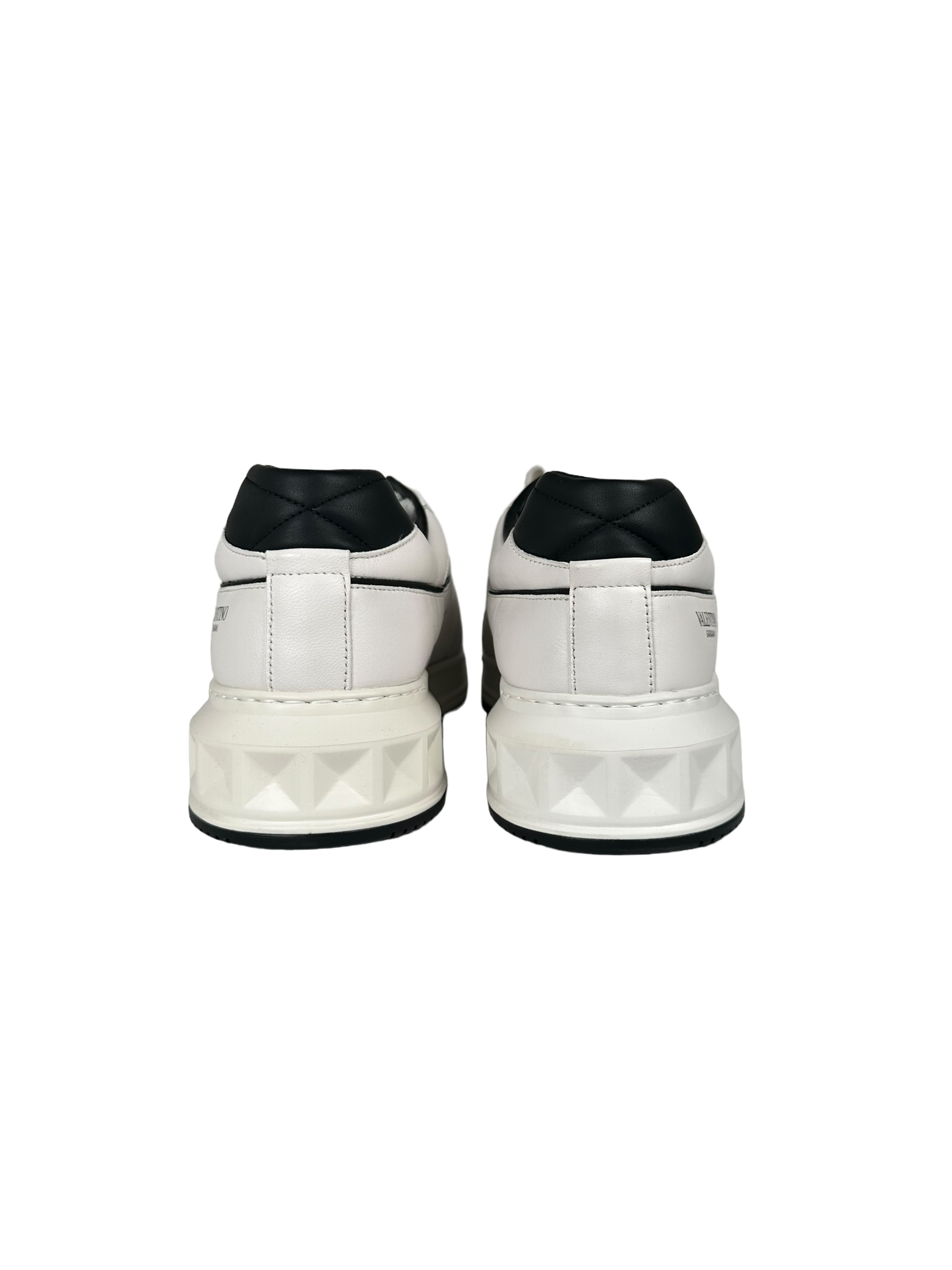 Valentino One Stud Sneakers in Black and White