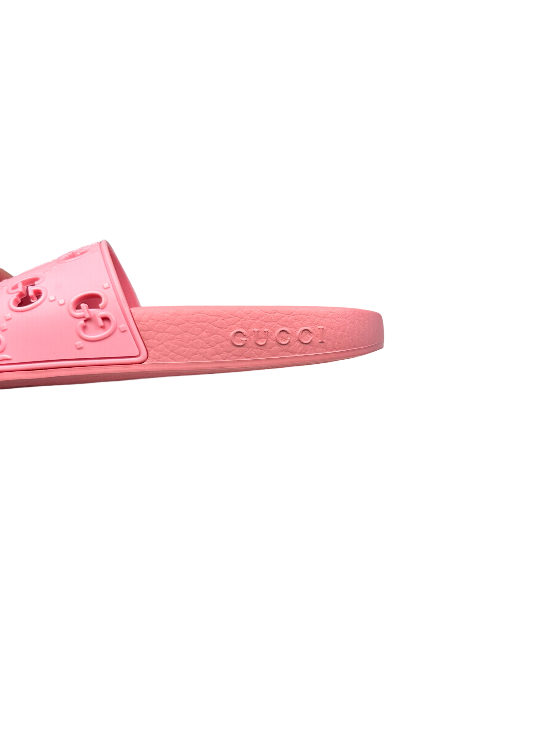 Gucci GG Logo Slides in Pink