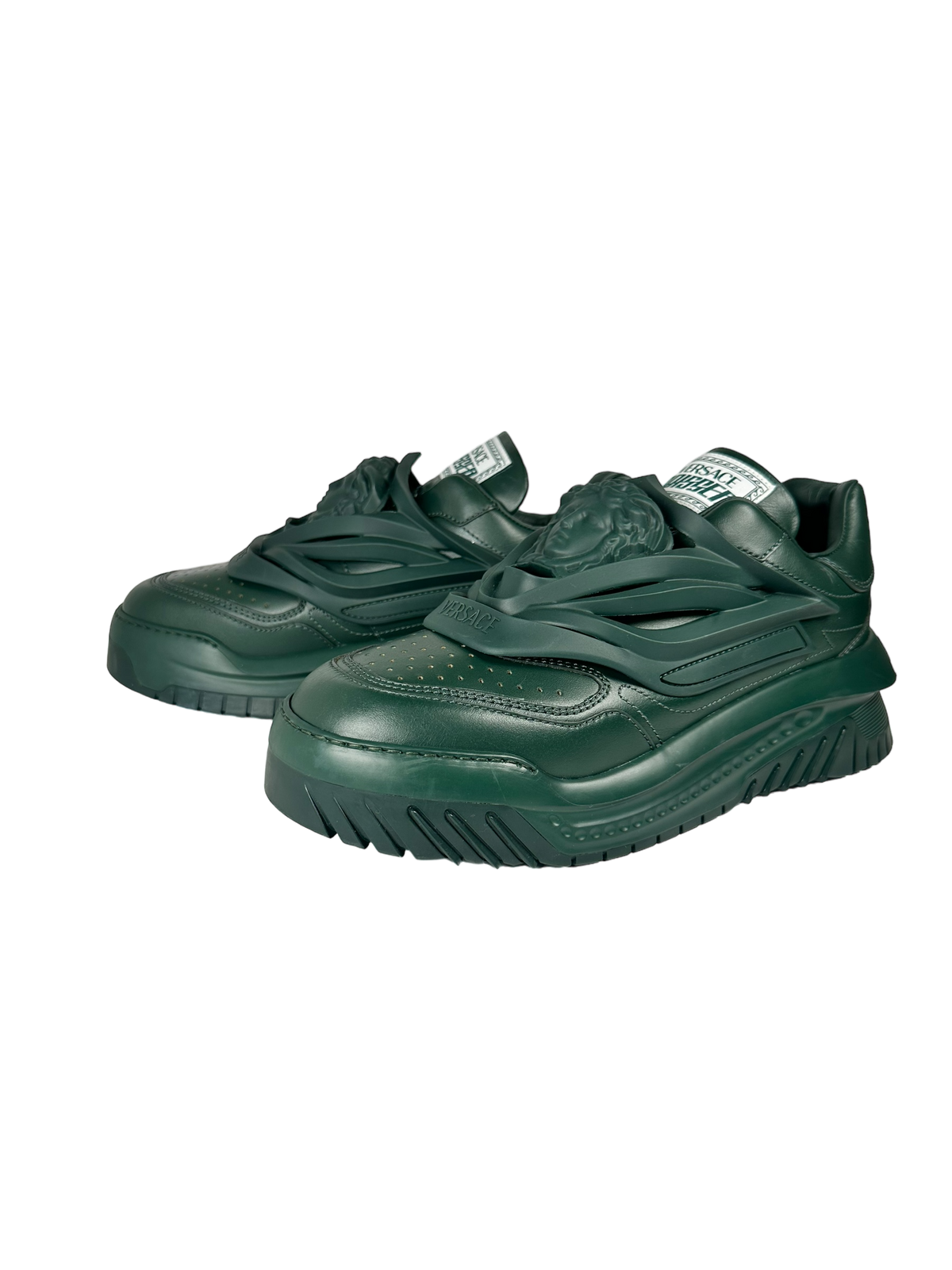 VERSACE ODISSEA CAGE RUBBER MEDUSA SNEAKER IN GREEN