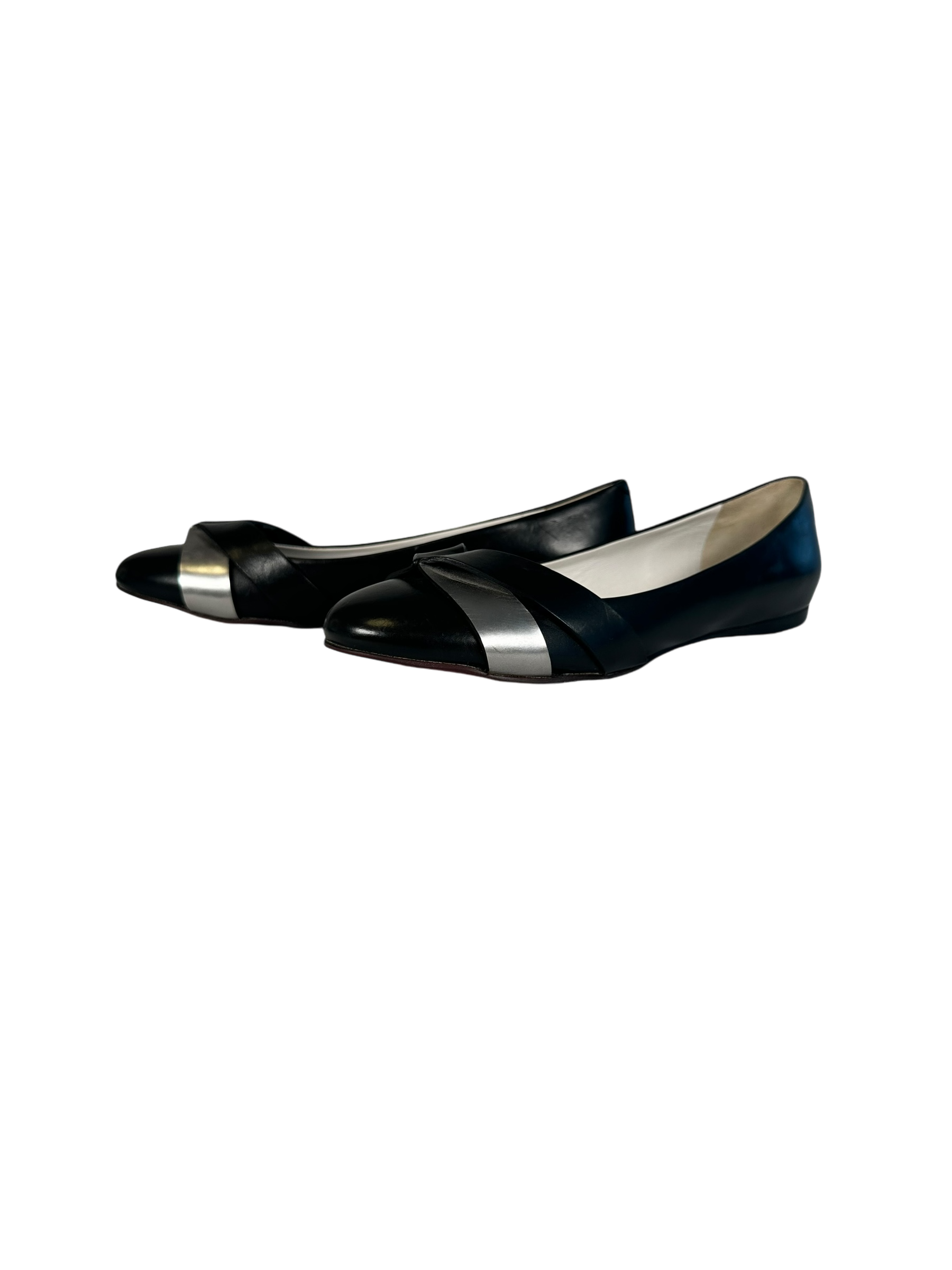 Jil Sander Metallic Patent Leather Ballet Flats