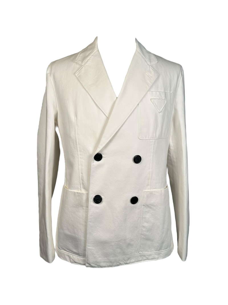 Prada Double Breasted Poplin Blazer
