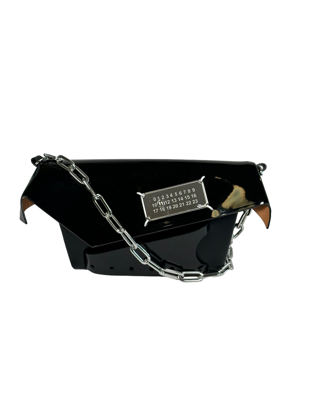 Maison Margiela Patent Leather Snatched Bag in Black