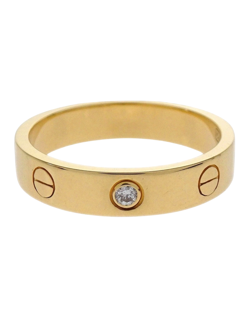 Cartier Love Ring in Yellow Gold with Single Diamond
