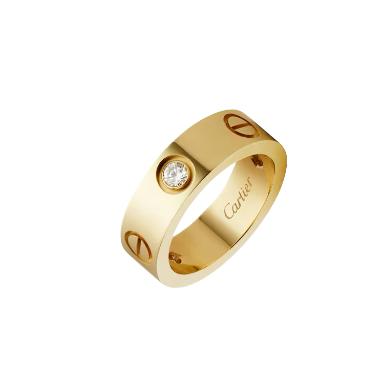 Cartier Classic Love Ring in Yellow Gold with Three Diamonds