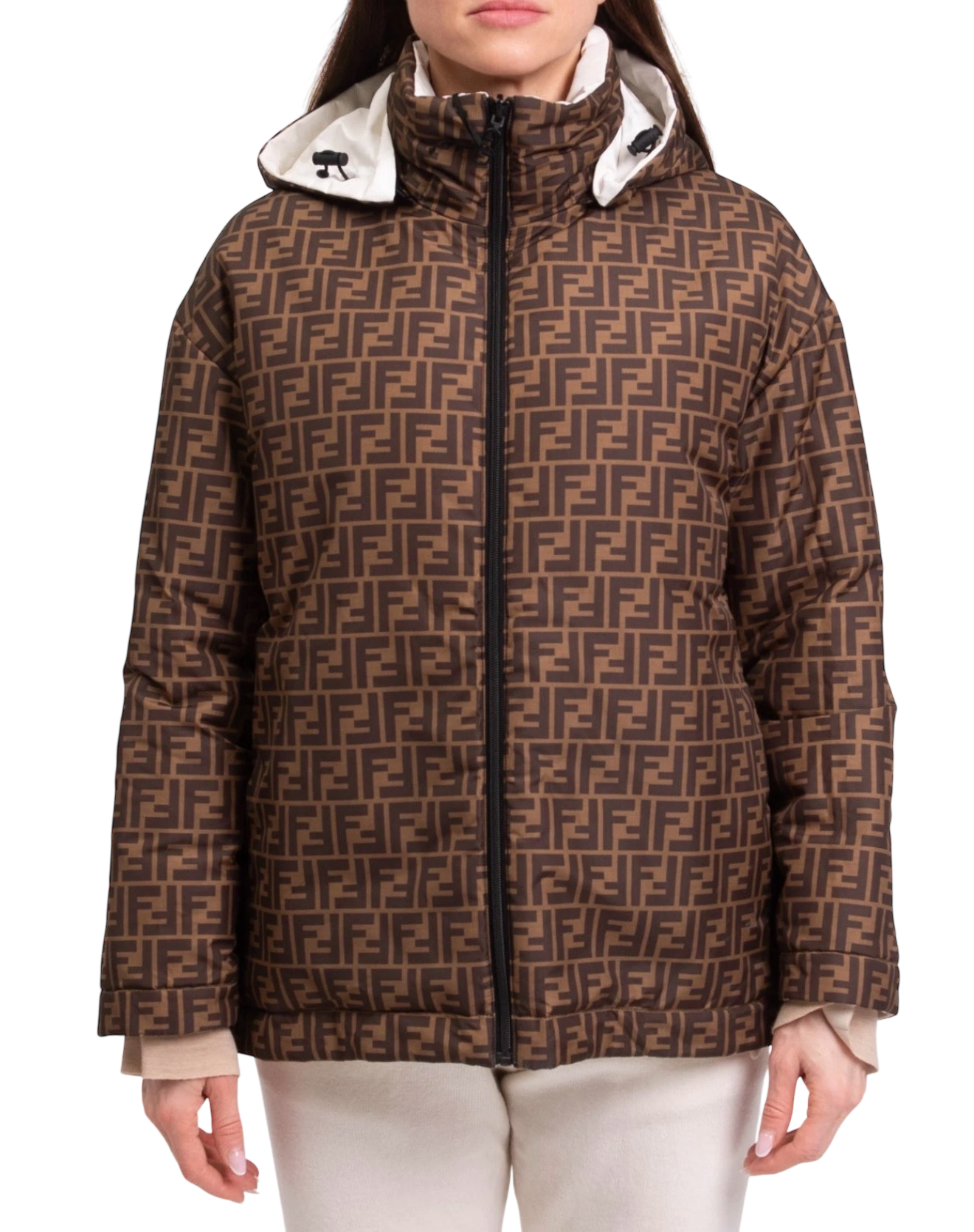 Fendi Reversible Ski Jacket in Ecru