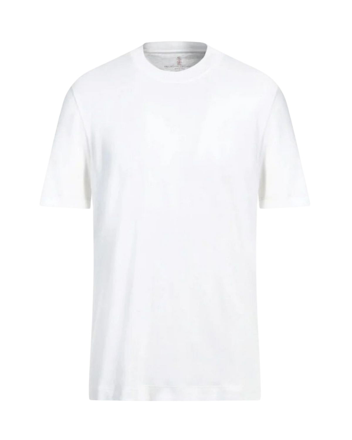 Brunello Cucinelli White Silk Crewneck T-Shirt