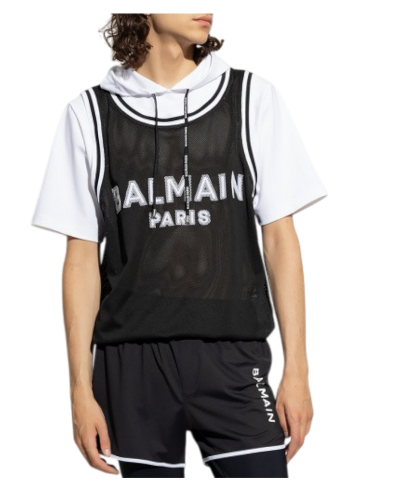 Balmain Logo-Print Hoodie