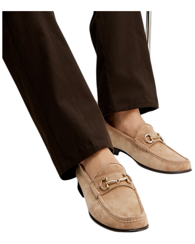 Brunello Cucinelli Suede Horsebit Loafer in Beige