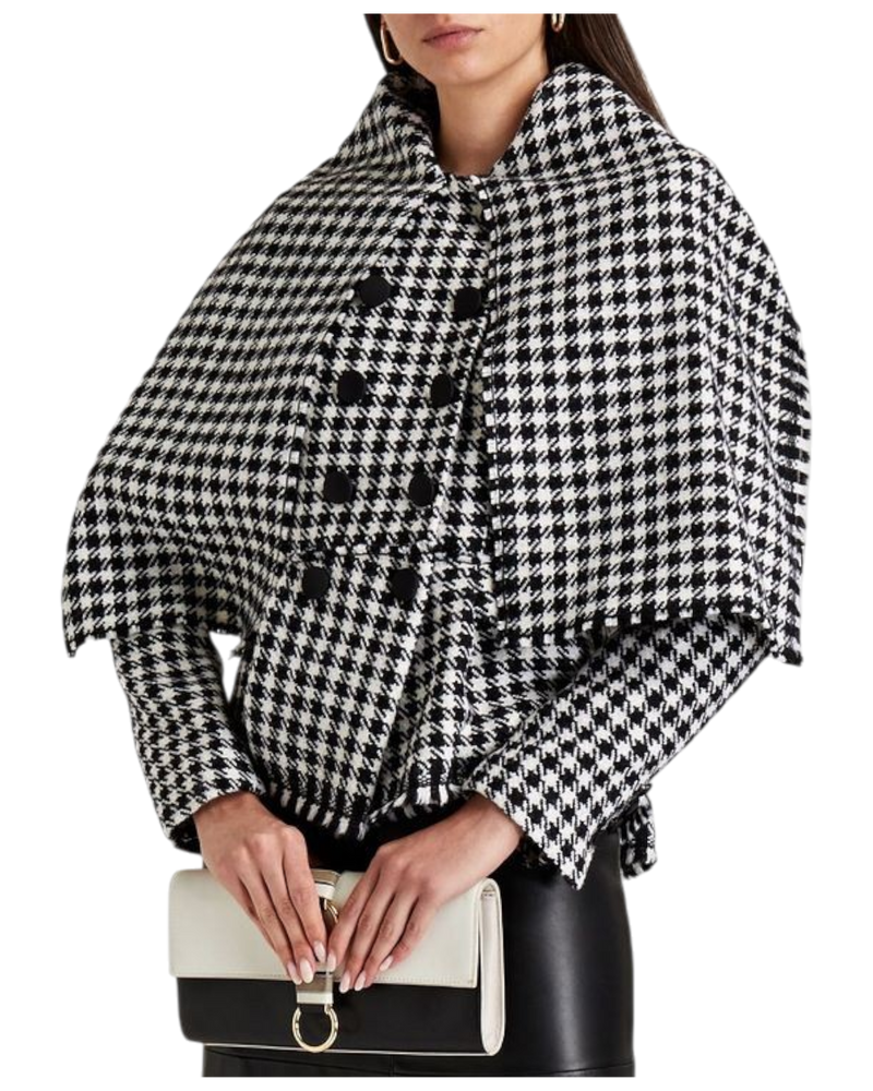 Dolce & Gabbana Double-breasted Houndstooth Wool-Blend Tweed Jacket
