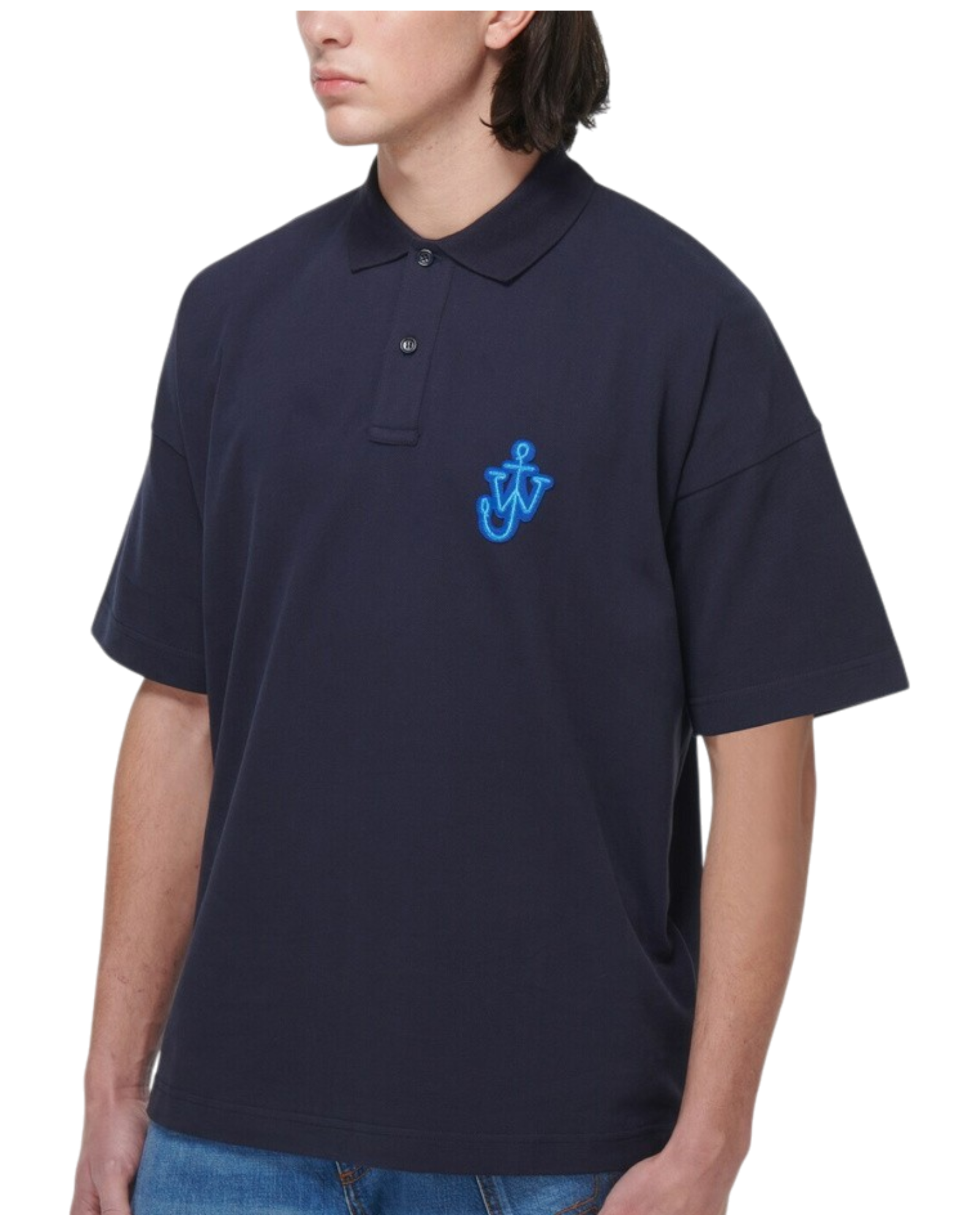 JW Anderson Anchor Patch Polo Shirt in Navy
