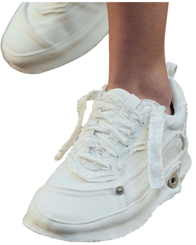 Loewe White Denim Deconstructed Sneakers