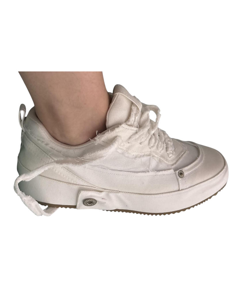 Loewe White Denim Deconstructed Sneakers